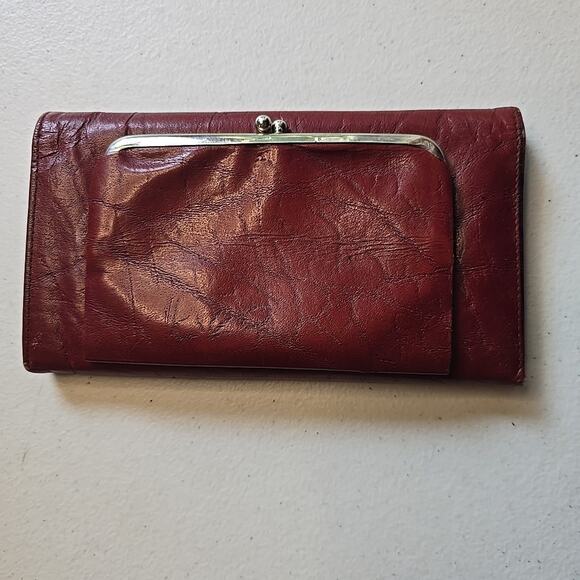 Womens Buxton Leather Wallet Vintage Red Clutch Change Purse Checkbook Slot - Picture 7 of 10